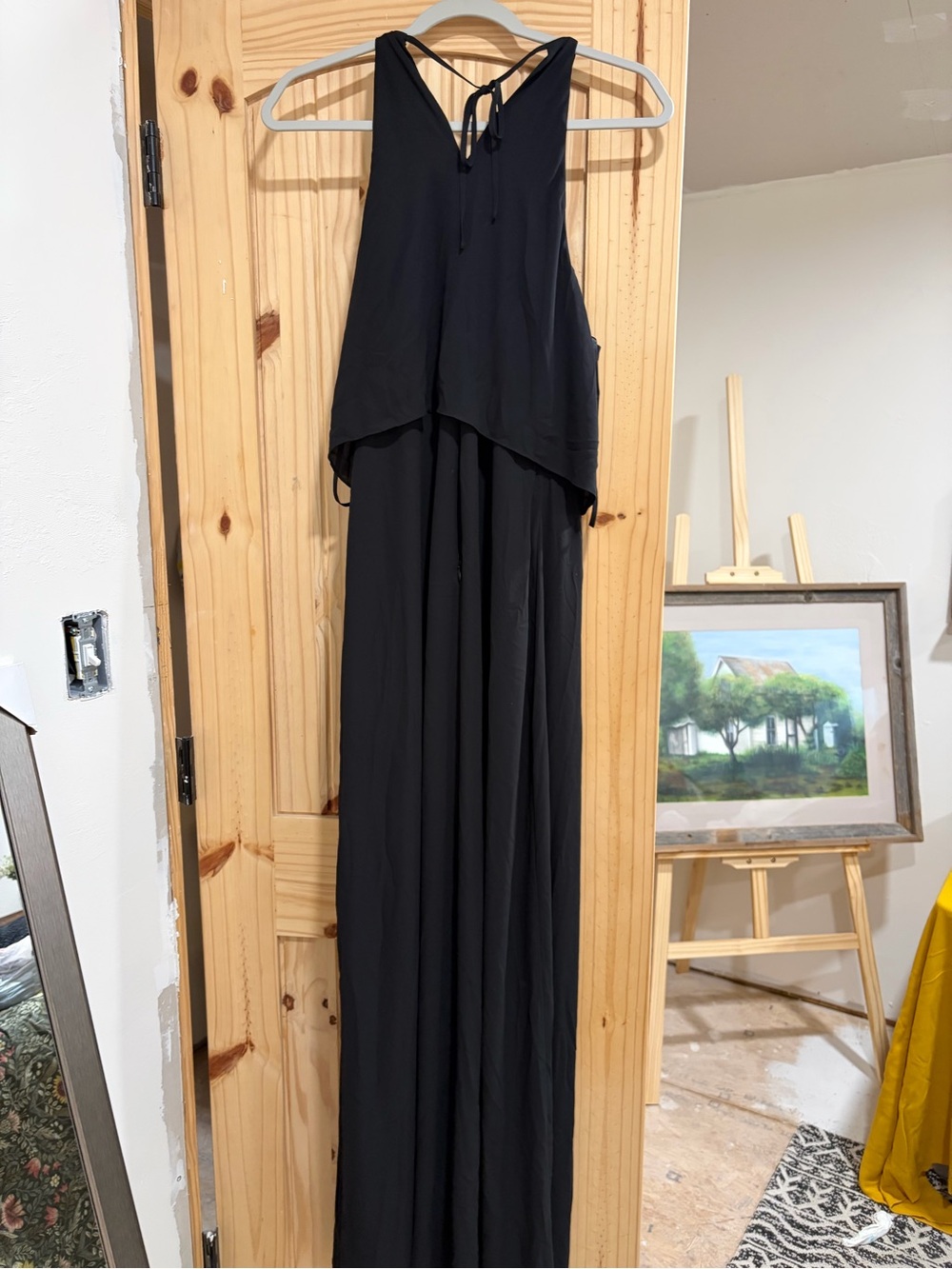 BCBGMaxAzria Black Ruffled Halter gown - Picture 2 of 4